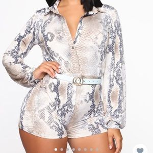 Snake print romper